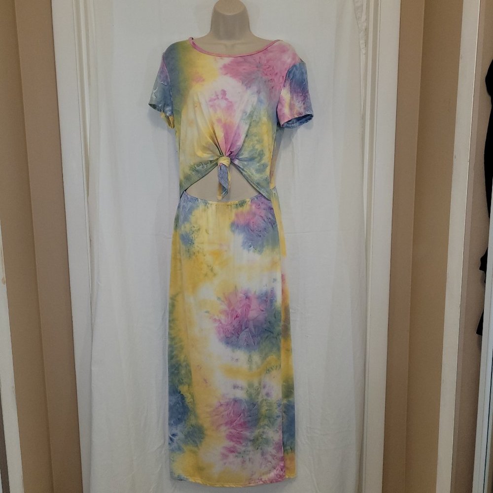 Tie dye long maxi dress